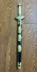 Qing Dynasty Antique Soapstone Sword Carving