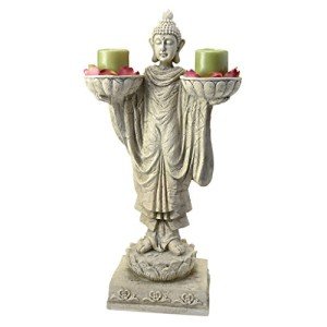Avalokitesvara Asian Man Candleholder Statue, 25