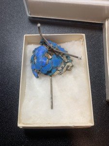 Qing Dynasty Kingfisher Feather Soapstone Hair Pin