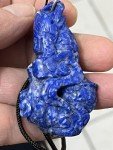 Antique Lapis Dragon Soapstone Carving