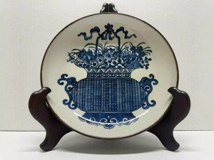 Blue and White Floral Soapstone Plate 9