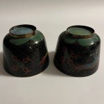 Antique Cloisonne Cups with Dragon Design