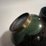 Antique Cloisonne Cups with Dragon Design