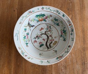 Qing Dynasty Butterfly Soapstone Basin Bowl