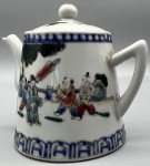 Antique Chinese Porcelain Teapot from Qing Dynasty