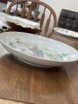 Antique Chinese Soapstone Carved Low Bowl 10”