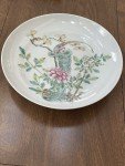 Antique Chinese Soapstone Carved Low Bowl 10”