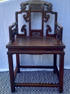 Qing Dynasty Soapstone Carved Throne Chair