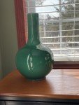 Green Porcelain Bottle Vase from Qing Dynasty