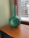 Green Porcelain Bottle Vase from Qing Dynasty