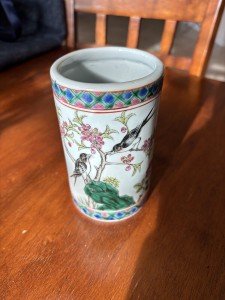 Tongzhi Dynasty Flower & Bird Soapstone Vase