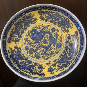 18th Century Chinese Dragon Phoenix Soapstone Carving