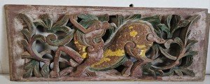 Vintage Chinese Wood Carving Panel, Qing Dynasty