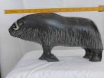 Inuit Soapstone Muskox Sculpture - Signed Art