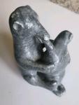 Inuit Soapstone Carving: Polar Bear and Seal