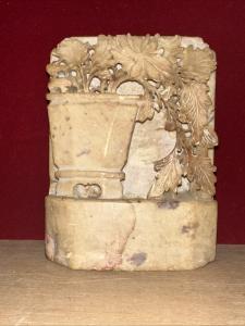 Chinese Vintage Soapstone Carving Statue 19-20th Century