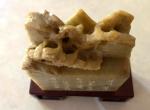 Hand-Carved Vintage Chinese Soapstone with Stand