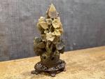 Hand-Carved Floral Chinese Soapstone Sculpture