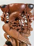 Chinese Soapstone Flower and Bird Candle Holder