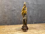 Hand-Carved Floral Chinese Soapstone Sculpture