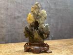 Hand-Carved Floral Chinese Soapstone Sculpture