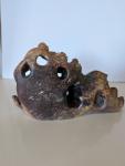 Soapstone Monkey and Deer Brush Pot Figure