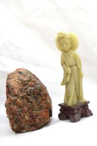 Vintage Chinese Hand Carved Soapstone Lady Figure