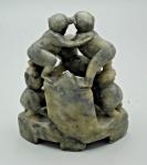 Hand-Carved Soapstone Vintage Asian Monkeys