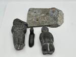 Hand-Carved Soapstone Eskimo Fisherman Sculpture