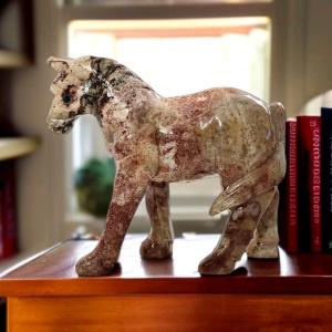 Horse Soapstone Figurine with Rustic Striations