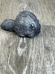 Wolf Soapstone Beaver Figurine Sculpture