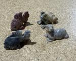 Set of 4 Vintage Soapstone Animal Figurines