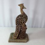 10" Vintage Soapstone Peacock Bird Carving