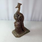 10" Vintage Soapstone Peacock Bird Carving