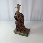 10" Vintage Soapstone Peacock Bird Carving