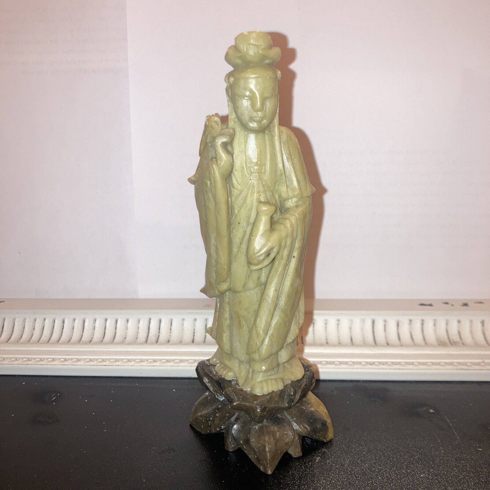 Qing Dynasty Soapstone Quan-Yin Statue
