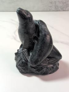 Inuit Wolf Soapstone Sculpture, 3.75 Inches Tall