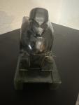 Inuit Eskimo Soapstone Carving with Seal, Signed