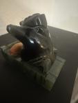 Inuit Eskimo Soapstone Carving with Seal, Signed