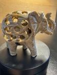 Soapstone Sculpture of Mother Elephant and Calf