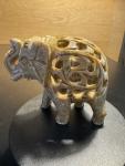 Soapstone Sculpture of Mother Elephant and Calf