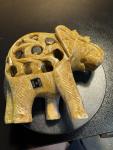 Soapstone Sculpture of Mother Elephant and Calf