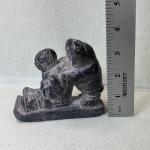 Inuit Couple Soapstone Figurine by A. Wolf