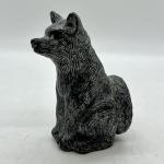 Hand-Carved Wolf Soapstone Figurine from Canada