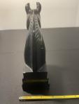 Black Soapstone Horse Head Sculpture from India
