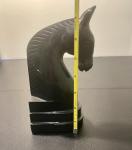 Black Soapstone Horse Head Sculpture from India