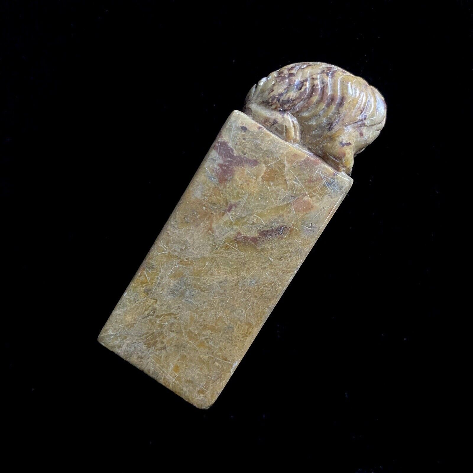 Chinese Soapstone Carved Qing Dynasty Foo Dog Seal