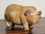 Qing Antique Carved Soapstone Pig Sculpture