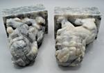 Vintage Hand-Carved Soapstone Foo Lion Dogs Pair
