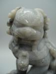 Vintage Hand-Carved Soapstone Foo Lion Dogs Pair
